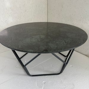 OKRUGLA PLOČA STOLA KVARC QUARTZ I METALNE NOGICE