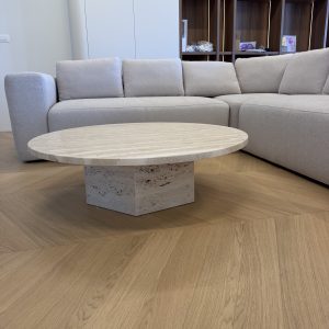 OKRUGLI STOLIĆ MRAMOR TRAVERTINO ROMANO